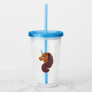 afro-eenhoorn Uniek Acryl Drinkbeker