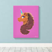 afro-eenhoorn | Uniek Canvas Afdruk (Insitu (Houten vloer))