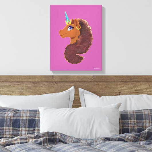 afro-eenhoorn | Uniek Canvas Afdruk (Insitu (Slaapkamer))