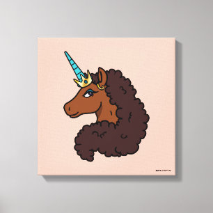 afro-eenhoorn Uniek Canvas Afdruk