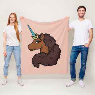 afro-eenhoorn   Uniek Fleece Deken