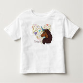 afro-eenhoorn | Uniek hartontwerp Kinder Shirts (Voorkant)