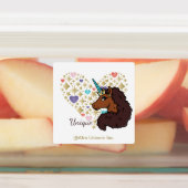 afro-eenhoorn | Uniek hartontwerp Labels (Aangebracht)