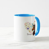 afro-eenhoorn | Uniek hartontwerp Mok (Voorkant rechts)