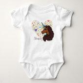 afro-eenhoorn | Uniek hartontwerp Romper (Voorkant)