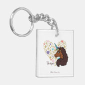 afro-eenhoorn | Uniek hartontwerp Sleutelhanger (Voorkant Links)