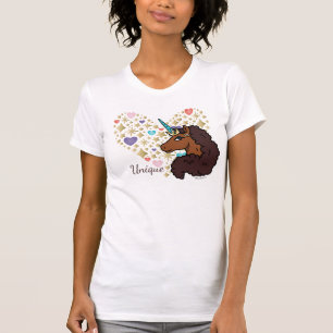 afro-eenhoorn   Uniek hartontwerp T-shirt