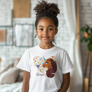 afro-eenhoorn   Uniek hartontwerp T-shirt