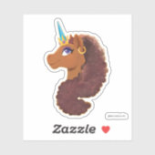 afro-eenhoorn | Uniek Sticker (Vel)