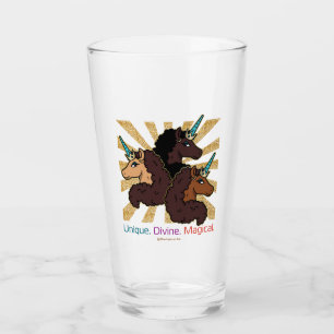 Afro-eenhoorntrio: uniek, goddelijk en magisch glas