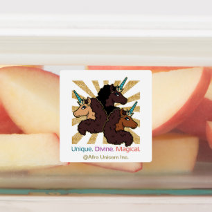 Afro-eenhoorntrio: uniek, goddelijk en magisch labels