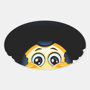 afro emoji ovale sticker