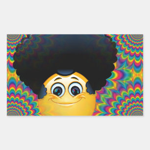 afro emojis rechthoekige sticker