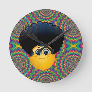 afro emojis ronde klok