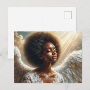Afro Engel - Ethische Zwarte Vrouw Briefkaart