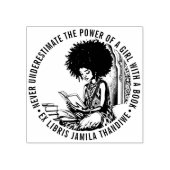 Afro-feministische "Power of a Girl" Bibliotheek B Rubberstempel (Afrduk)
