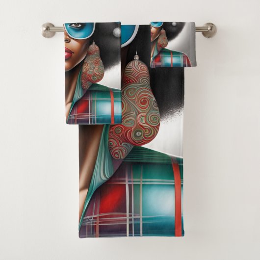 Afro femme élégante et bizarre ambiance de vacance (En situation)