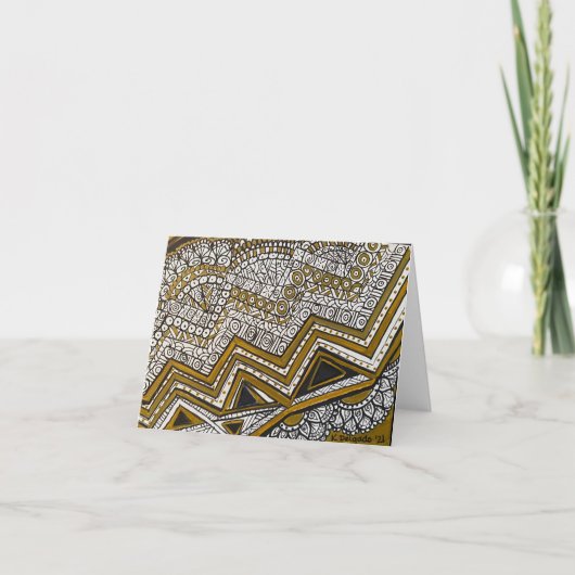 Afro-geïnspireerd design in zwart/goud kaart (Voorkant)