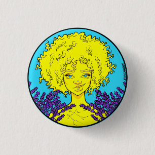 Afro Gemini Girl Pin Ronde Button 3,2 Cm