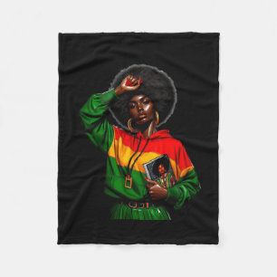 Afro Girl Africa Kleur - Zwart Geschiedenis Maand  Fleece Deken