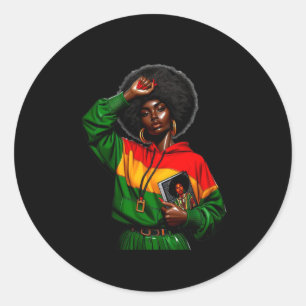 Afro Girl Africa Kleur - Zwart Geschiedenis Maand Ronde Sticker