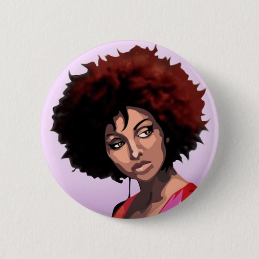 Afro girl ronde button 5,7 cm (Voorkant)