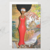 Afro Glam: een tijdloze schoonheid Briefpapier (Voorkant / Achterkant)