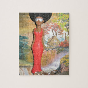 Afro Glam: Een Timeloze Schoonheid Legpuzzel
