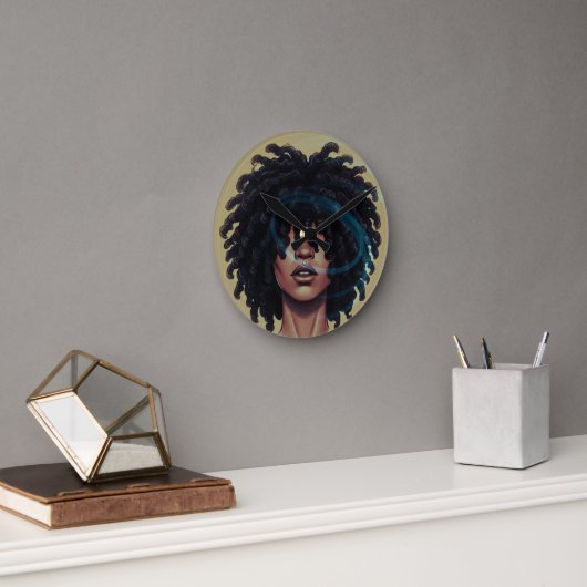 Afro Glow Round Wall Clock Ronde Klok (Kantoor)