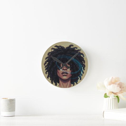 Afro Glow Round Wall Clock Ronde Klok (Huis)