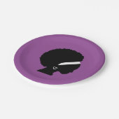 Afro-haar Paarse Papieren Bordje (Gekanteld)
