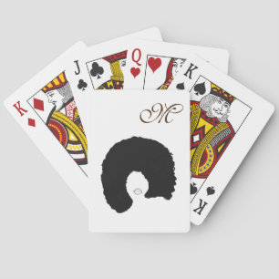 Afro Hair Monogram Pokerkaarten