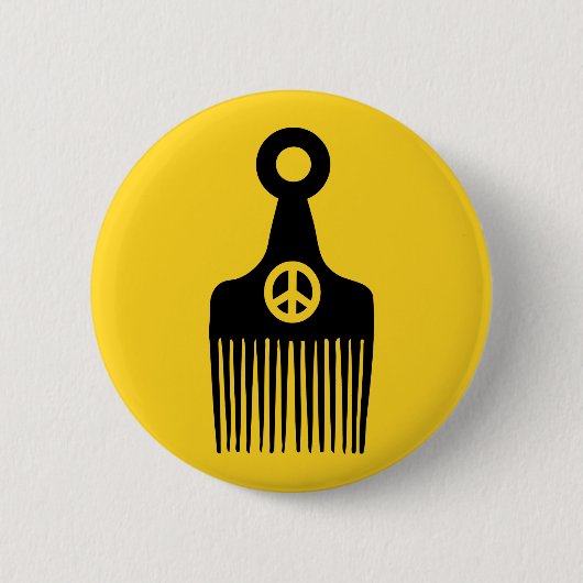 Afro Hair Peace Ronde Button 5,7 Cm (Voorkant)