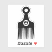 Afro Hair Peace Sticker (Vel)