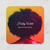 Afro Hair Vierkante Visitekaartje (Voorkant)