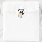 Afro Hare Funny Rabbit met Afro Pun Ronde Sticker (Tas)