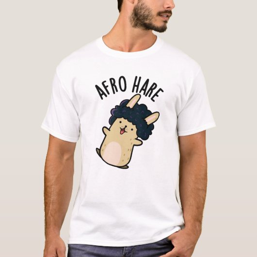 Afro Hare Funny Rabbit met Afro Pun T-shirt (Voorkant)