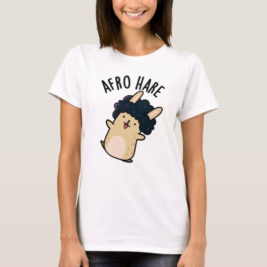Afro Hare Funny Rabbit met Afro Pun T-shirt (Voorkant)