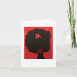Afro Heart Design Notecard van Alicia L. McDaniel Kaart