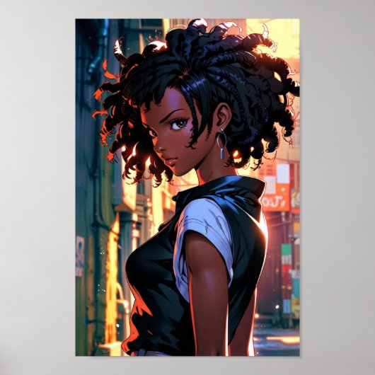 Afro Heroine Manga Poster Affiche (Voorkant)
