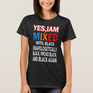 Afro ja, ik ben vermengd met zwarte vloed zonder a t-shirt
