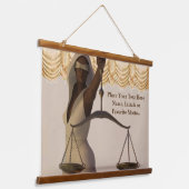 Afro Justice Goddess Sign Personalized Tapestry Hangend Wandkleed (Gebogen)