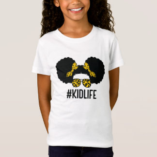 Afro Kind Life Puff Hair Messy Bun Leopard Shirt. T-shirt