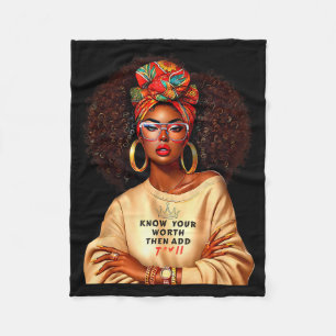 Afro Koningin Zwarte Vrouw Afrikaanse Melanine Zwa Fleece Deken
