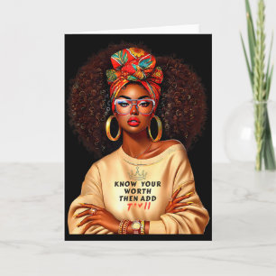Afro Koningin Zwarte Vrouw Afrikaanse Melanine Zwa Kaart