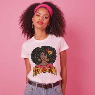 Afro Latina Hand getrokken Spaanse Gift T-shirt