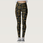Afro-Luxe Gold Tribal Leggings (Voorkant)