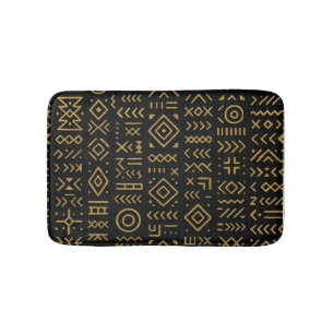 Afro Luxe Zwart & Goud Tribal Badmat