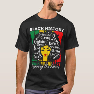 Afro-meisje dat het verleden eert en de toekomst i t-shirt