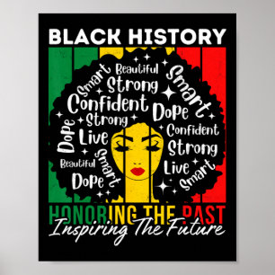 Afro-meisje ter ere van het verleden inspirerende poster